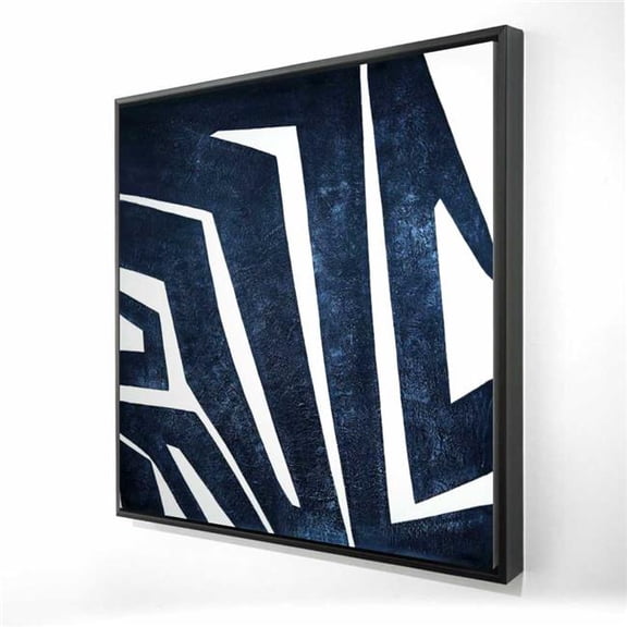Begin Home Decor 2081-3636-AB96-1 36 x 36 in. Blue Labyrinth - Classic Blue Modern Framed Canvas Art