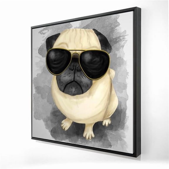 Begin Home Decor 2081-3636-AN94 36 x 36 in. Pug with Style - Framed Canvas for Animal Bedroom Decor