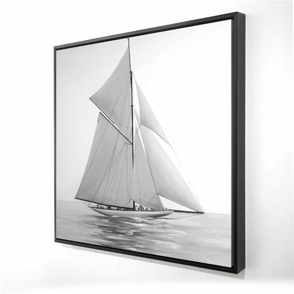 Begin Home Decor 2081-3636-CO73 36 x 36 in. Sailing Ship - Gray Bedroom Framed Canvas Home Decor Artwork