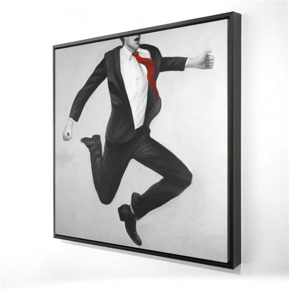 Begin Home Decor 2081-3636-FA10 36 x 36 in. Happy Classic Man - Red Framed Canvas for Home Decor
