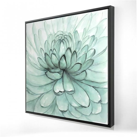 Begin Home Decor 2081-3636-FL333 36 x 36 in. Turquoise Flower - Neo Mint Bedroom Framed Canvas Decor