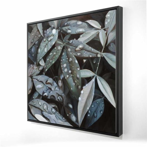 Begin Home Decor 2081-3636-FL375 36 x 36 in. Leaves After Rain - Blue Livingroom Framed Canvas Art Decor