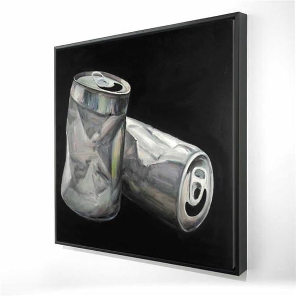 Begin Home Decor 2081-3636-GA36-1 36 x 36 in. Empty Cans - Gray Object Framed Canvas for Home Decor