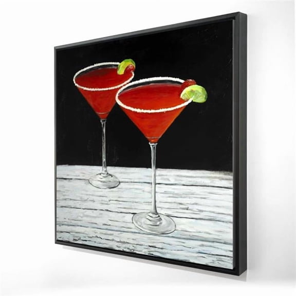 Begin Home Decor 2081-3636-GA40 36 x 36 in. Cosmopolitan Drink Gray Kitchen Framed Canvas Home Decor