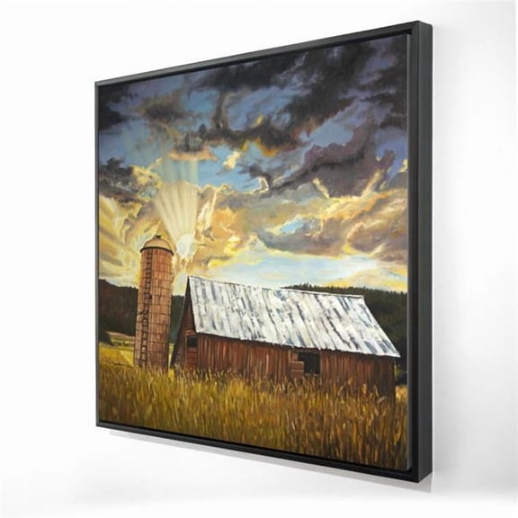 Begin Home Decor 2081-3636-LA179 36 x 36 in. Hay Barn - Framed Canvas for Home Decor - Building Landscapes