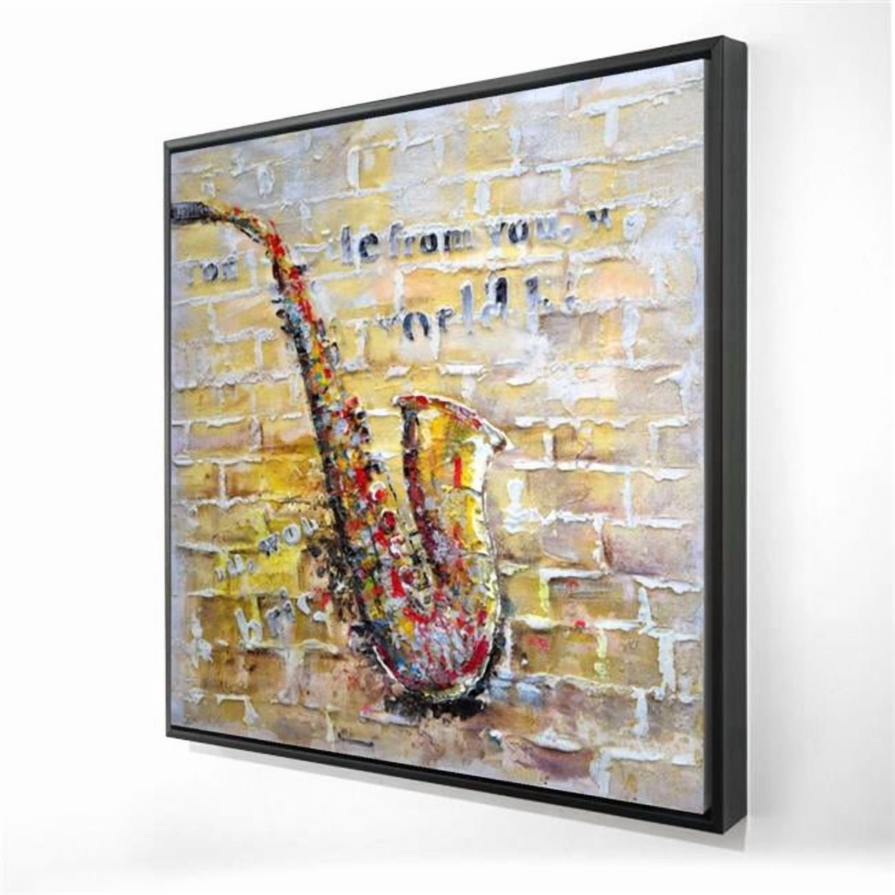 Begin Home Decor 2081-3636-MU9 36 x 36 in. Saxophone on Brick Wall ...