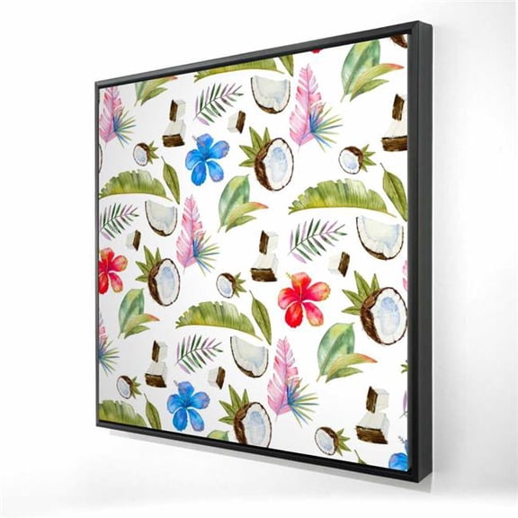 Begin Home Decor 2081-3636-PA10 36 x 36 in. Tropical Pattern - Exotic Leaves Framed Canvas