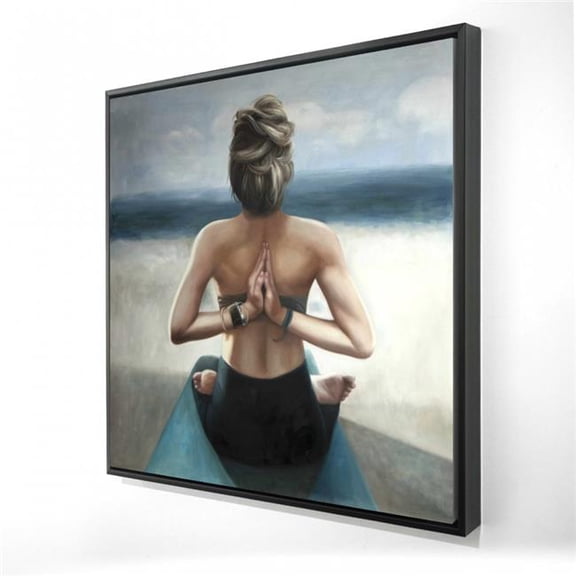 Begin Home Decor 2081-3636-RE9 36 x 36 in. Reverse Prayer Pose Canvas - Spiritual Home Decor - Framed Art