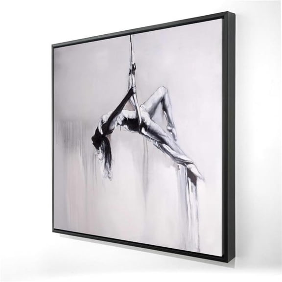Begin Home Decor 2081-3636-SP35 36 x 36 in. Dancer on Aerial Contortion - White Bathroom Canvas Art