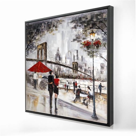 Begin Home Decor 2081-3636-ST25 36 x 36 in. Couple in York City - Scenic Framed Canvas Home Decor