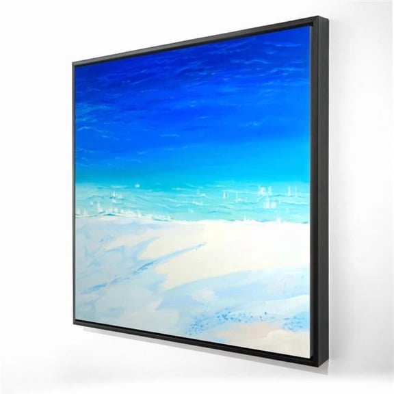 Begin Home Decor 2081-3636-TV9 36 x 36 in. Satellite View of the Ocean - Exotic Turquoise Framed Canvas