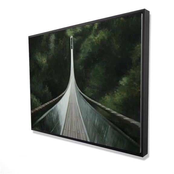 Begin Home Decor 2081-3648-LA144 36 x 48 in. Steep Bridge - Green Bridge Framed Canvas for Home Decor