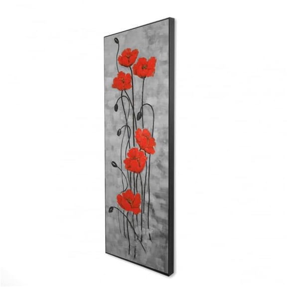 Begin Home Decor 2081-4816-FL185 16 x 48 in. Modern Botanical Bedroom Framed Canvas - Long Stem Flowers Decor