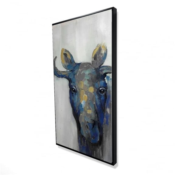 Begin Home Decor 2081-4824-AN22-1 24 x 48 in. Blue Moose - Livingroom Deer Framed Canvas Home Decor