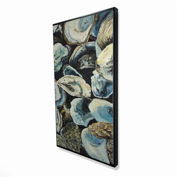 Begin Home Decor 2081-4824-CO164 24 x 48 in. Oyster Shells - Marine Brown Framed Canvas for Home Decor
