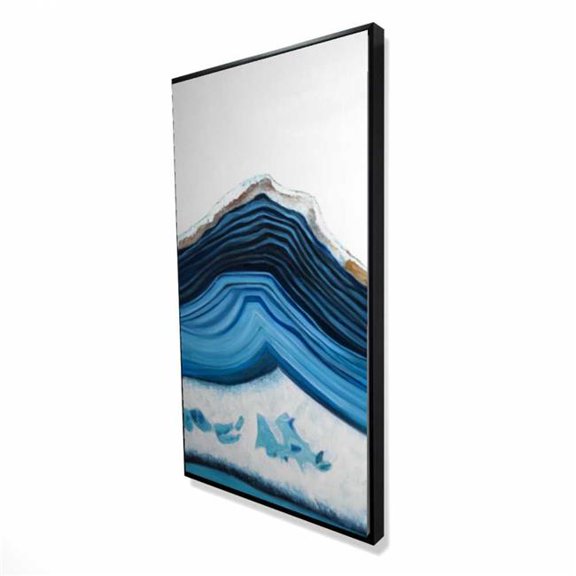 Begin Home Decor 2081-4824-MI98 24 x 48 in. Blue Geode Profile - Contemporary Framed Canvas