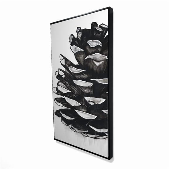 Begin Home Decor 2081-4824-MI99 24 x 48 in. Pine Cone - Seasons Black Framed Canvas Home Decor Art