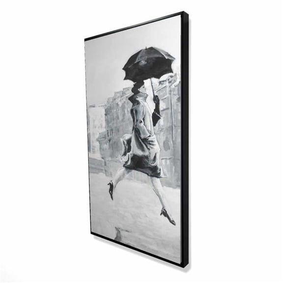Begin Home Decor 2081-4824-ST53 24 x 48 in. Woman in the Rain - Street Scenery Bedroom Canvas Art Decor