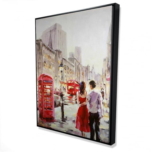 Begin Home Decor 2081-4836-CI108 36 x 48 in. Couple Walking Canvas - Street Scenery Building Home Decor