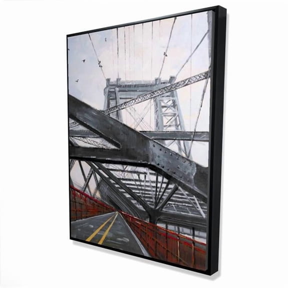 Begin Home Decor 2081-4836-CI225 36 x 48 in. Bridge Architecture - Gray Framed Canvas for Home Decor