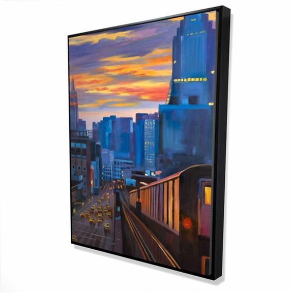 Begin Home Decor 2081-4836-CI268 36 x 48 in. Subway in York City - Train Contemporary Framed Canvas
