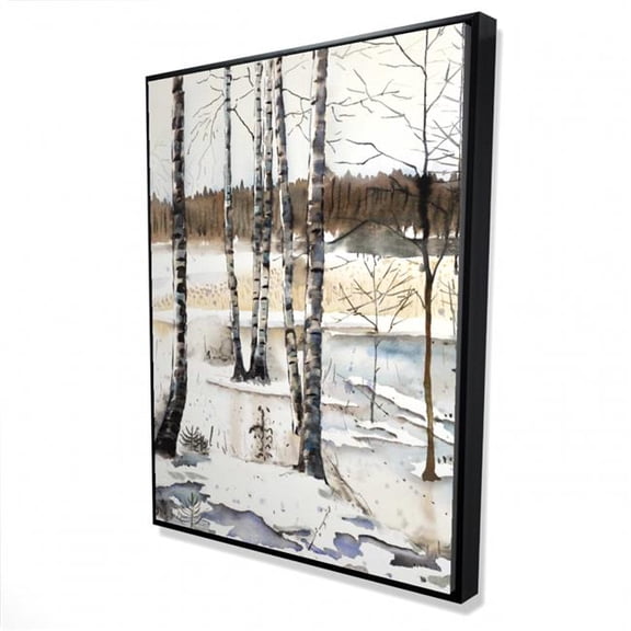 Begin Home Decor 2081-4836-LA151 36 x 48 in. Winter Swamp - Rustic Living Room Framed Canvas Decor