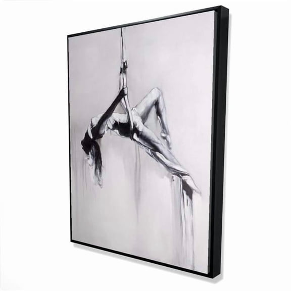 Begin Home Decor 2081-4836-SP35 36 x 48 in. Dancer on Aerial Contortion - Framed Canvas for Home Decor