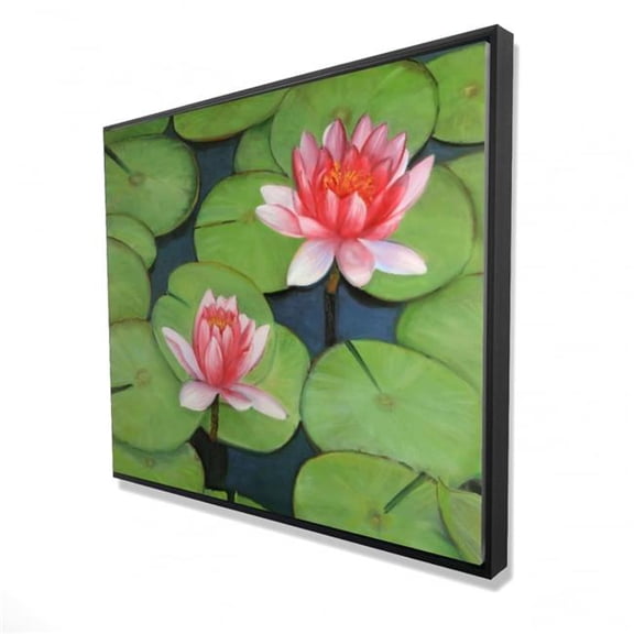 Begin Home Decor 2081-4860-FL187 48 x 60 in. Lotus Flowers in a Swamp - Romantic Floral Canvas Art