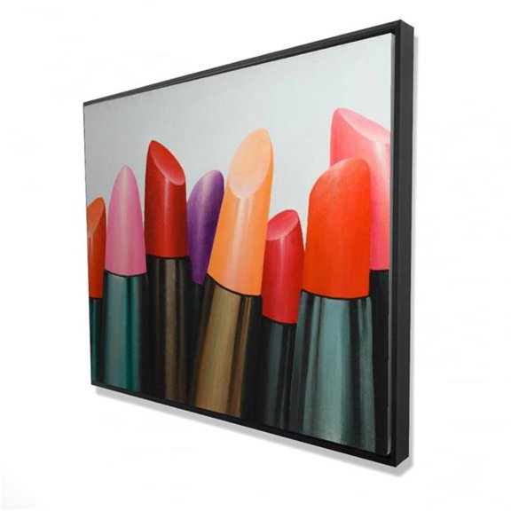 Begin Home Decor 2081-4860-MI53 48 x 60 in. Lipstick Collection - Beauty Romantic Framed Canvas Decor