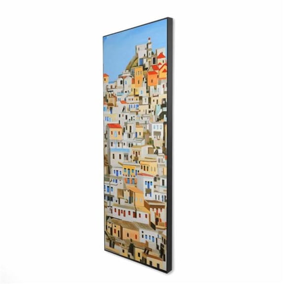 Begin Home Decor 2081-6020-CI314 20 x 60 in. Small Houses in Greece - Exotic Places Framed Canvas Art