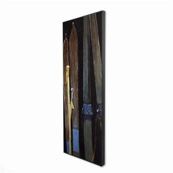 Begin Home Decor 2081-6020-SP57 20 x 60 in. Old Skis - Rustic Framed Canvas for Home Decor - Vintage Art