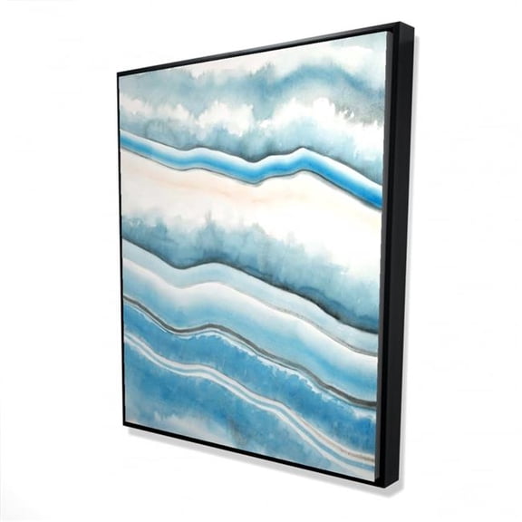 Begin Home Decor 2081-6048-AB40 48 x 60 in. Textured Geode - Blue Illustrative Framed Canvas for Home Decor
