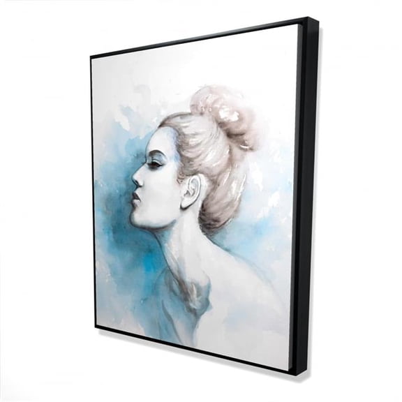 Begin Home Decor 2081-6048-FI34 48 x 60 in. Watercolor Abstract Girl Profile View - Framed Canvas Art