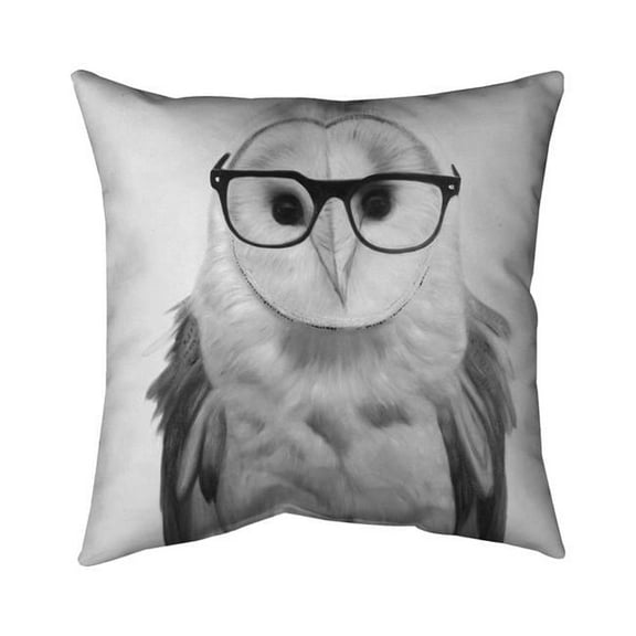 Begin Home Decor 5541-2626-AN295 26 x 26 in. Realistic Barn Owl with Glasses-Double Sided Print Indoor Pillow