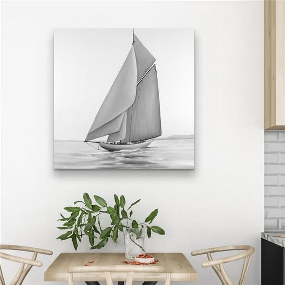 Begin Home Decor 32 x 32 in. Vintage Sailing Ship - Bathroom Coastal Canvas Home Decor