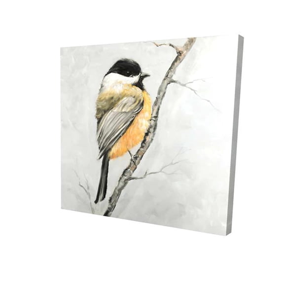 Begin Home Decor 36 x 36 in. Small Coal Tit - Beige Canvas Bird Art for Home Decor