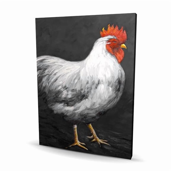 Begin Home Decor 36 x 48 in. Gray Rooster 2 - Kitchen Animals Canvas for Home Decor