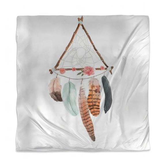 Begin Home Decor 3817-SWCQ-MI95 Triangular Dream Catcher Bohemian Brown Queen Size Duvet Cover - Flowers