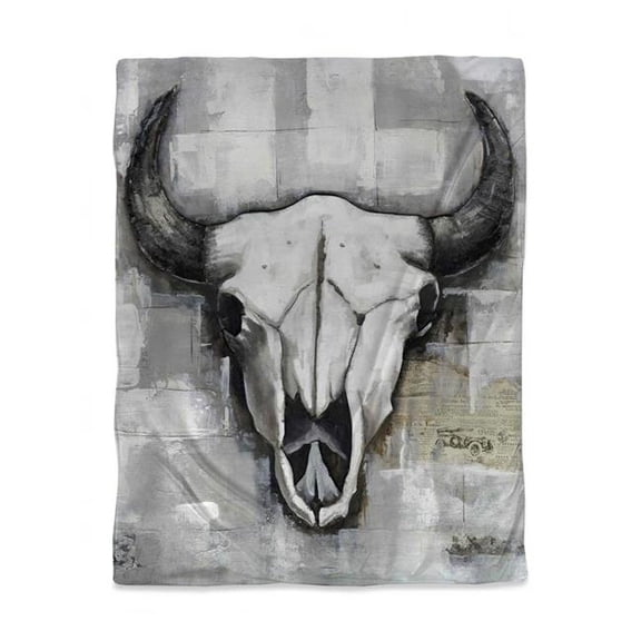 Begin Home Decor 3817-VWCT-AN40 Industrial Style Bull Skull Twin Size Duvet - Rustic Bedroom Decor