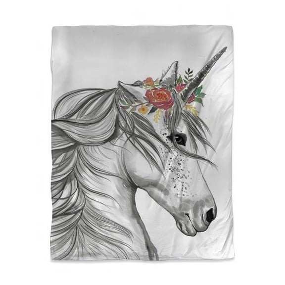 Begin Home Decor 3817-VWCT-CH12 Magic Unicorn Twin Size Duvet Cover - Horse Animal Home Decor
