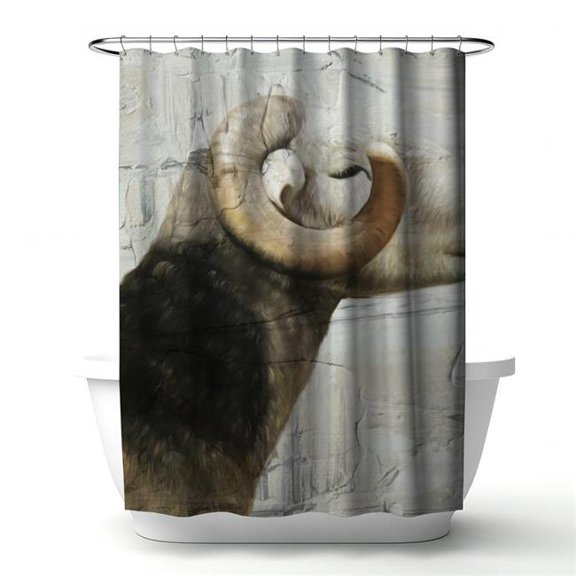 Begin Home Decor 4240-7174-AN455-1 71 x 74 in. Farm Animals White Shower Curtain - Aries Home Decor