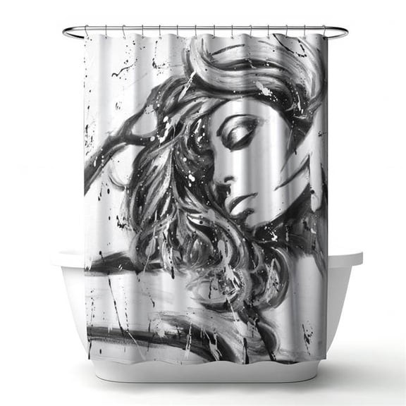 Begin Home Decor 4240-7174-FI57-1 71 x 74 in. Dance All Night Shower Curtain - Contemporary Bedroom Decor