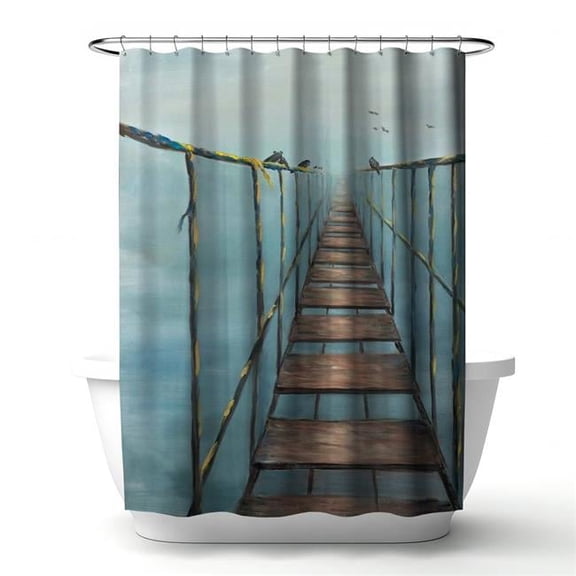 Begin Home Decor 4240-7174-LA48 71 x 74 in. In the Jungle Exotic Bridge Shower Curtain - Bedroom Decor