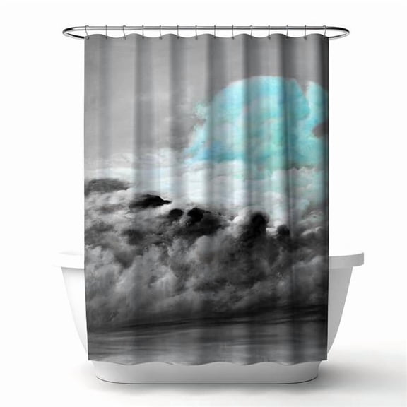 Begin Home Decor 4240-7174-LA59-1 71 x 74 in. Blue Clouds Shower Curtain - Landscapes Bedroom Decor