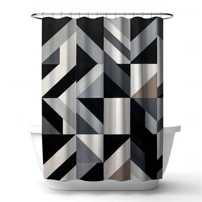 Begin Home Decor 4240-7174-PA27 71 x 74 in. Grid Shower Curtain - Brown ...