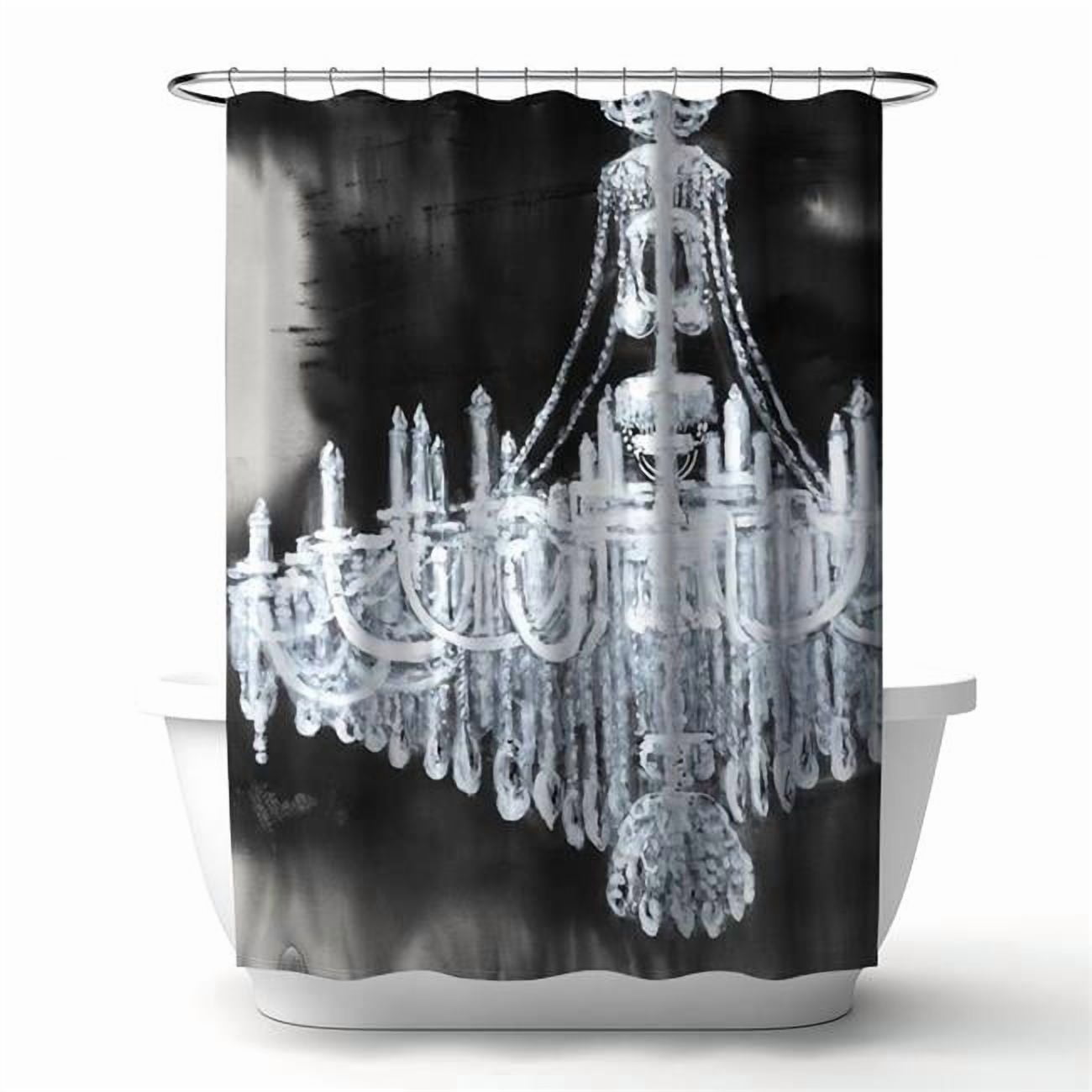 Begin Home Decor 4240-7174-SL16 71 x 74 in. Glam Chandelier Blue Still Life Shower Curtain - Home Decor