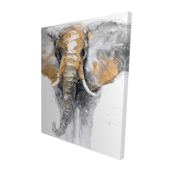 Begin Home Decor 48 x 60 in. Golden Elephant - Gold Animals Canvas for Home Decor