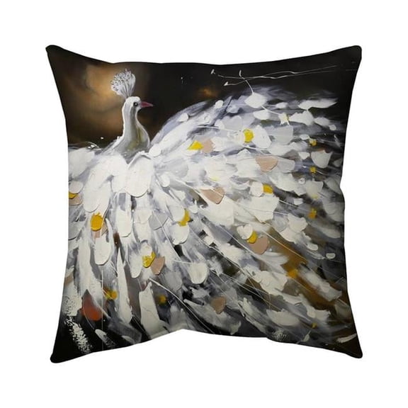 Begin Home Decor 5541-1616-AN15 16 x 16 in. Abstract Peacock Brown Bird Pillow - Contemporary Home Decor