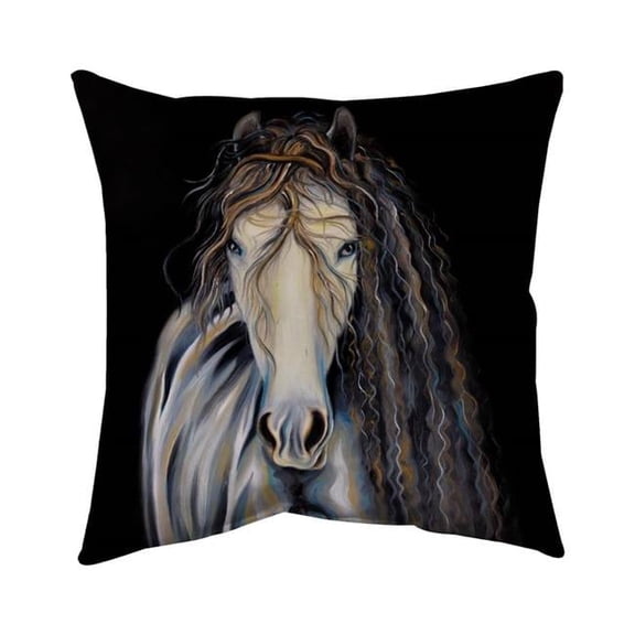 Begin Home Decor 5541-1616-AN220 16 x 16 in. Contemporary Brown Pillow - Abstract Horse with Curly Mane Decor