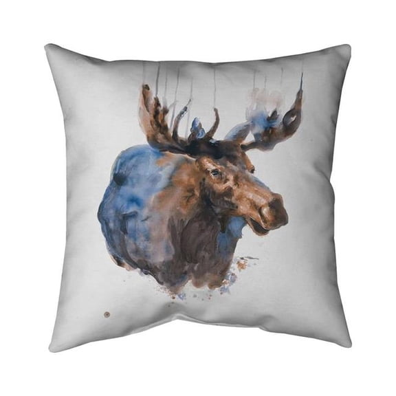 Begin Home Decor 5541-1616-AN254-1 16 x 16 in. Rustic Blue Bedroom Pillow - Abstract Moose Home Decor